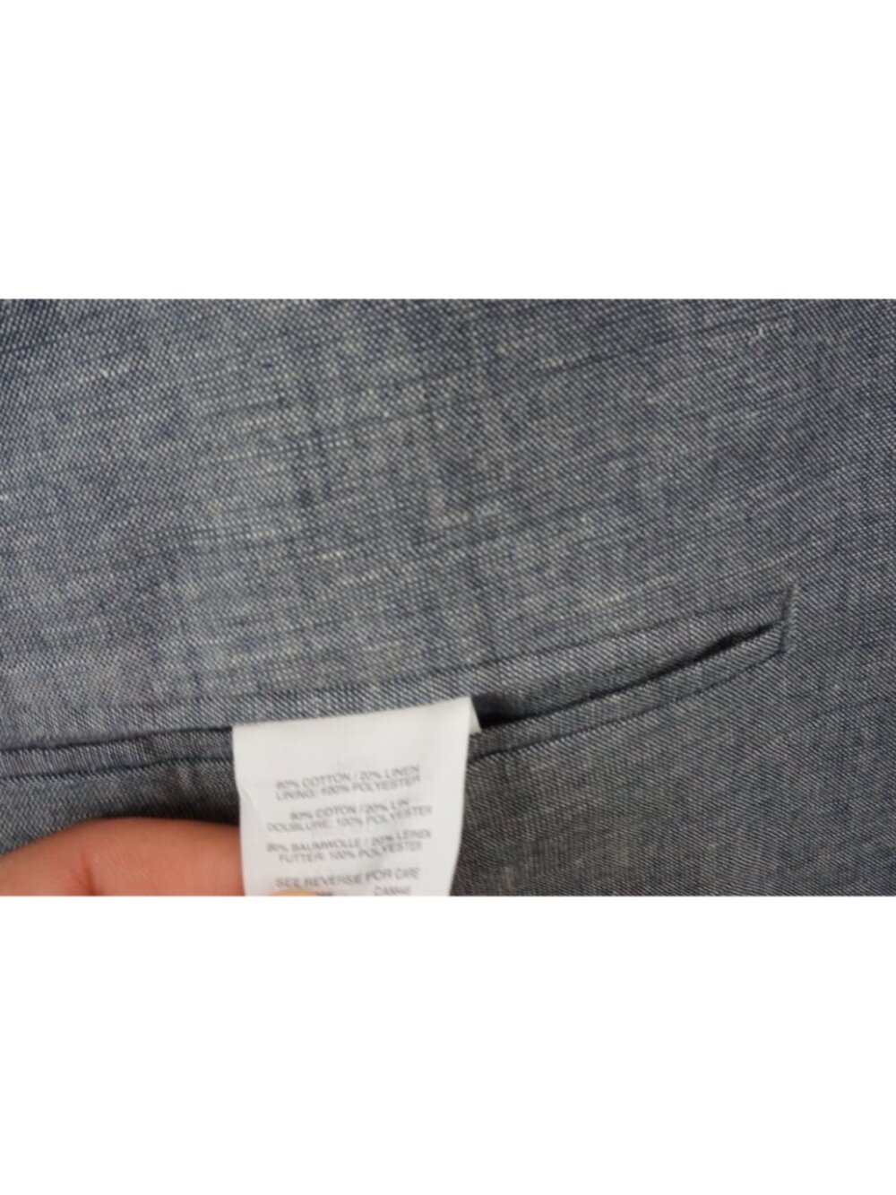 J. Crew Ludlow Cotton Linen Blend Blue Sport Coat Jacket Sz 44R - Picture 10 of 10